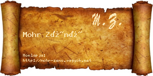 Mohr Zénó névjegykártya